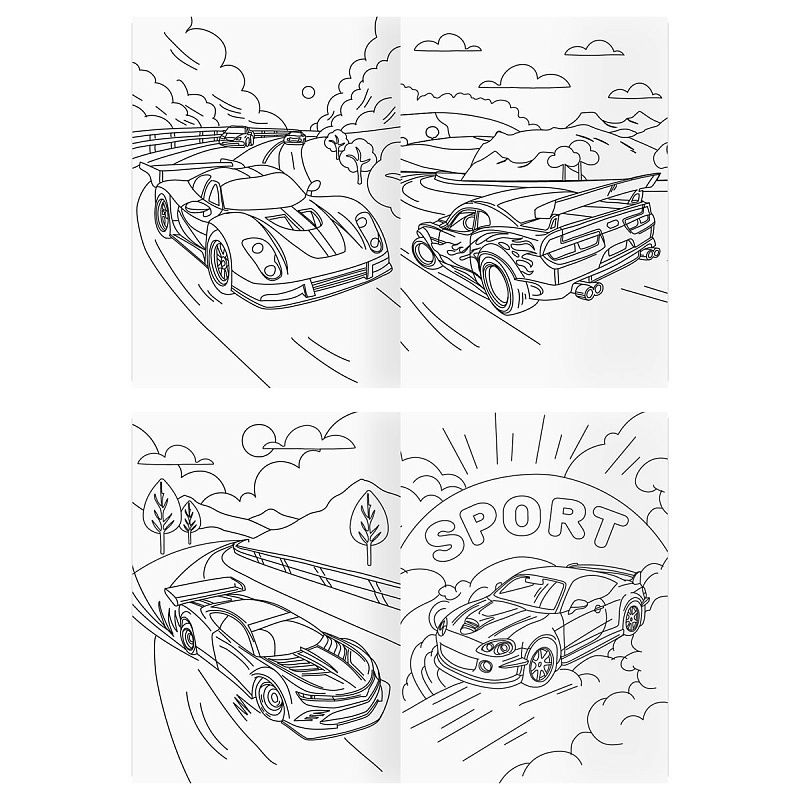 Раскраска А4, 16 стр., ТРИ СОВЫ "Для мальчиков"