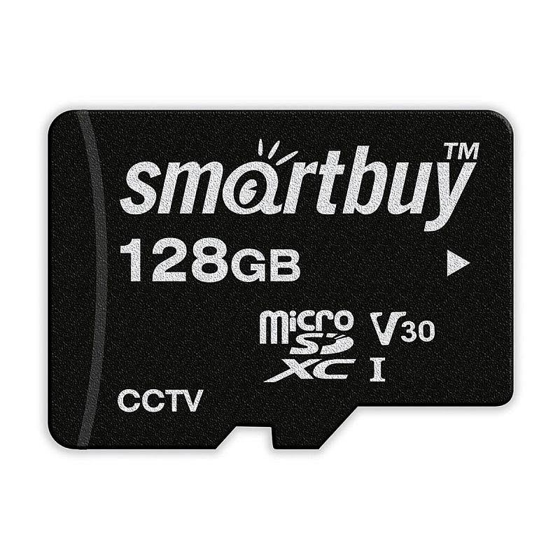 Карта памяти SmartBuy MicroSDXC 128GB UHS-II, Class 10, скорость чтения 95Мб/сек, для видеонаблюдения (с адаптером SD)