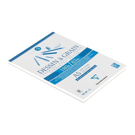 Скетчбук 30л., А5 Clairefontaine "Dessin a grain", на склейке, мелкозернистая, 180г/м2