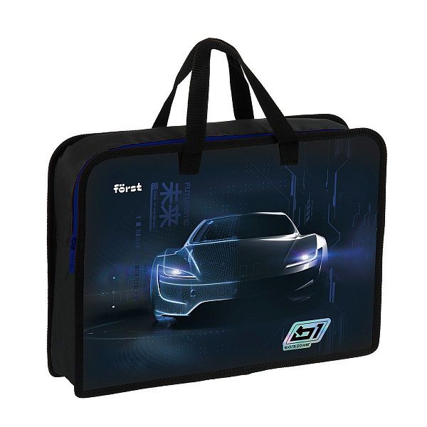 Папка с ручками 1 отделение, А4 Först "Extra Power", 340*245*75мм, пластик, на молнии