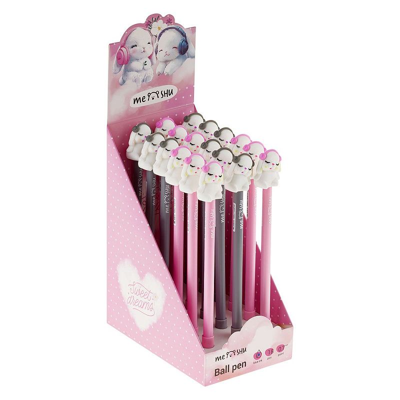 Ручка шариковая MESHU "Music Bunny" синяя, 0,7мм, корпус ассорти 