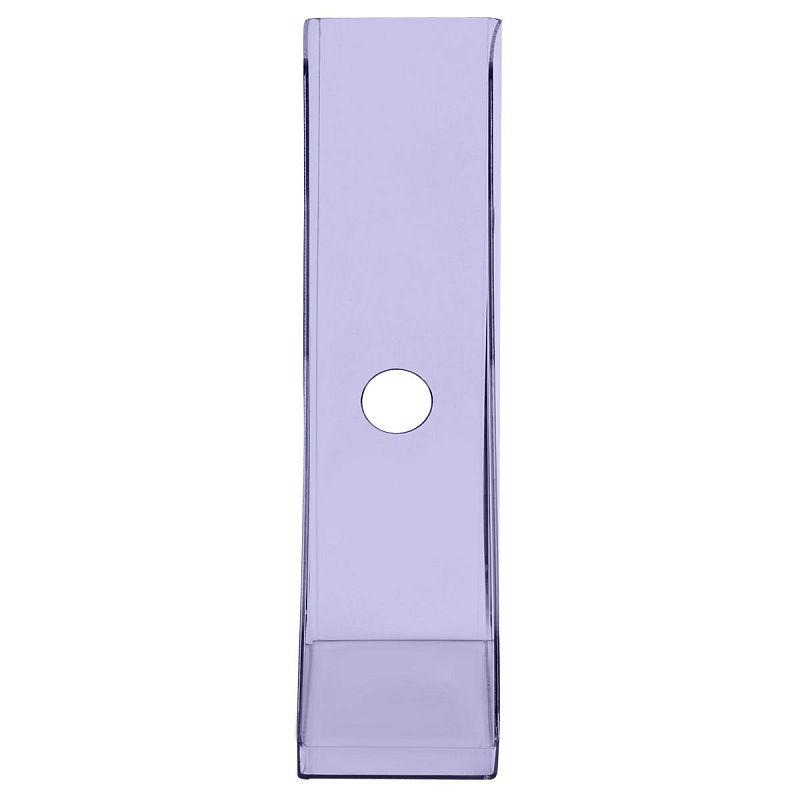 Лоток для бумаг вертикальный СТАММ "Актив", тонированный фиолетовый, ширина 70мм