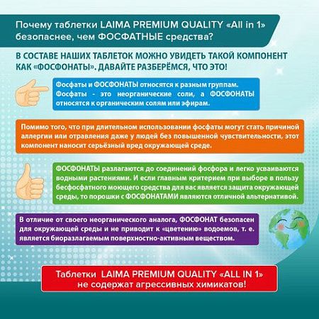 Таблетки для посудомоечных машин 100 шт. LAIMA PREMIUM QUALITY "All in 1", растворимая оболочка, ИТАЛИЯ, 607609 