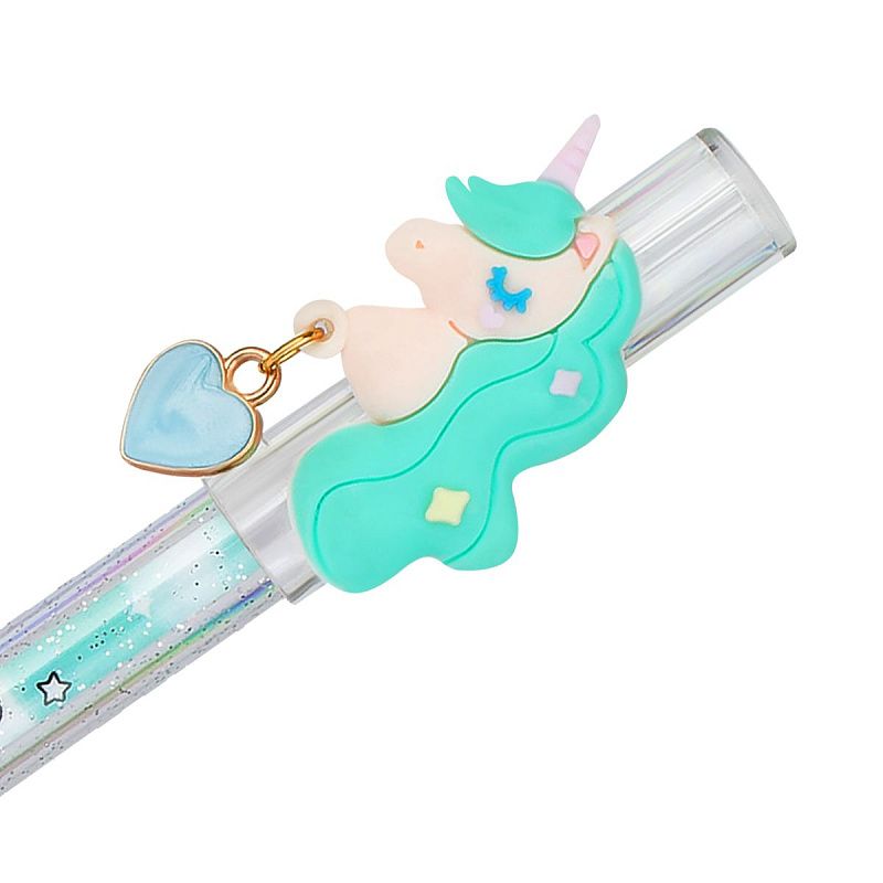 Ручка гелевая стираемая MESHU "Lovely unicorn" синяя, 0,5мм, корпус ассорти, с топпером 