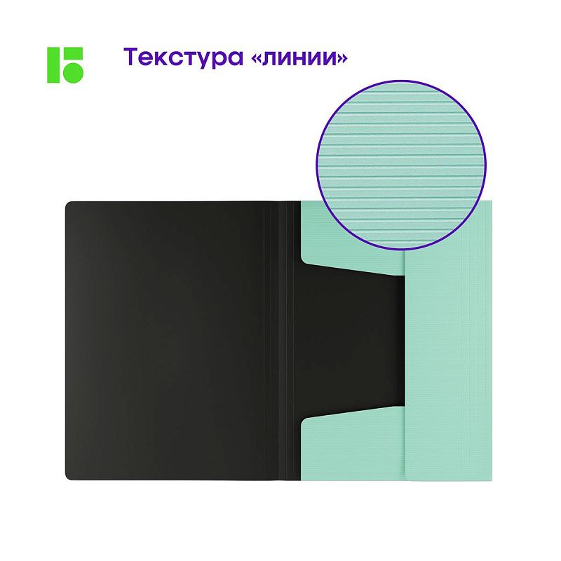 Папка на резинке Berlingo "Instinct" А4, пластик, 600мкм, мятный 