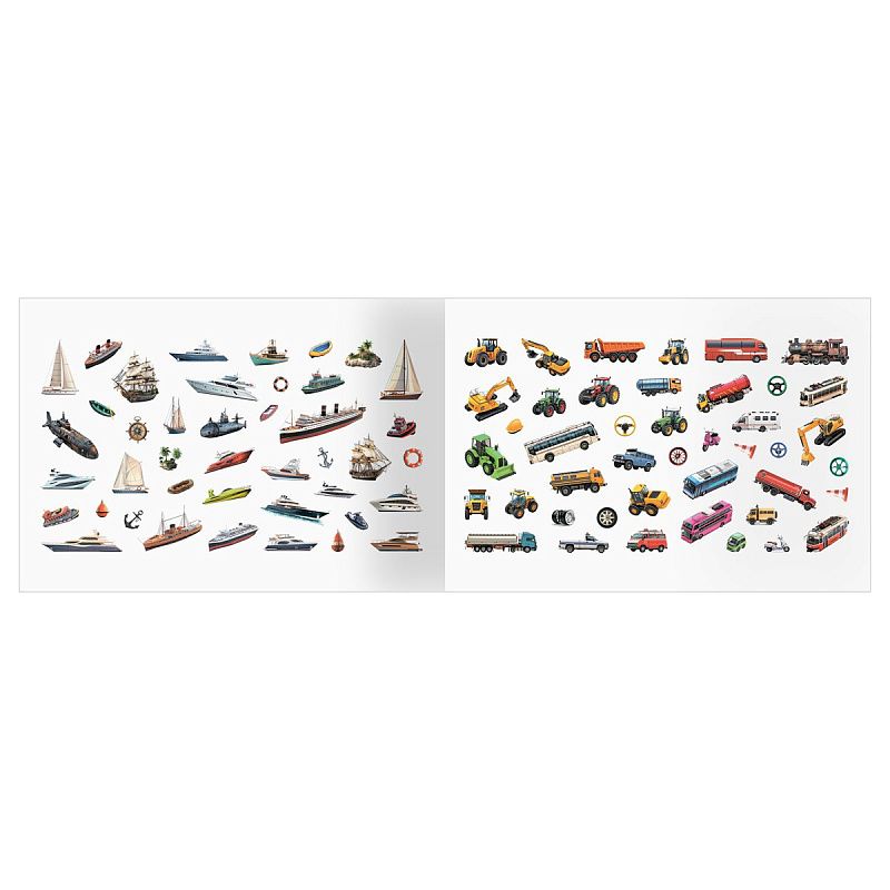 Альбом с наклейками ТРИ СОВЫ "250 наклеек. Транспорт", А5, 250шт., 6стр.