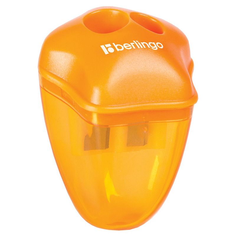 Точилка пластиковая Berlingo "Spike XL" 2 отверстия, контейнер, ассорти, дисплей 