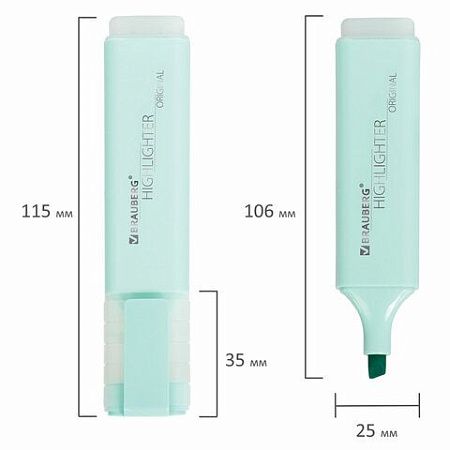 Текстовыделитель BRAUBERG "ORIGINAL PASTEL", БИРЮЗОВЫЙ, линия 1-5 мм, 151694 