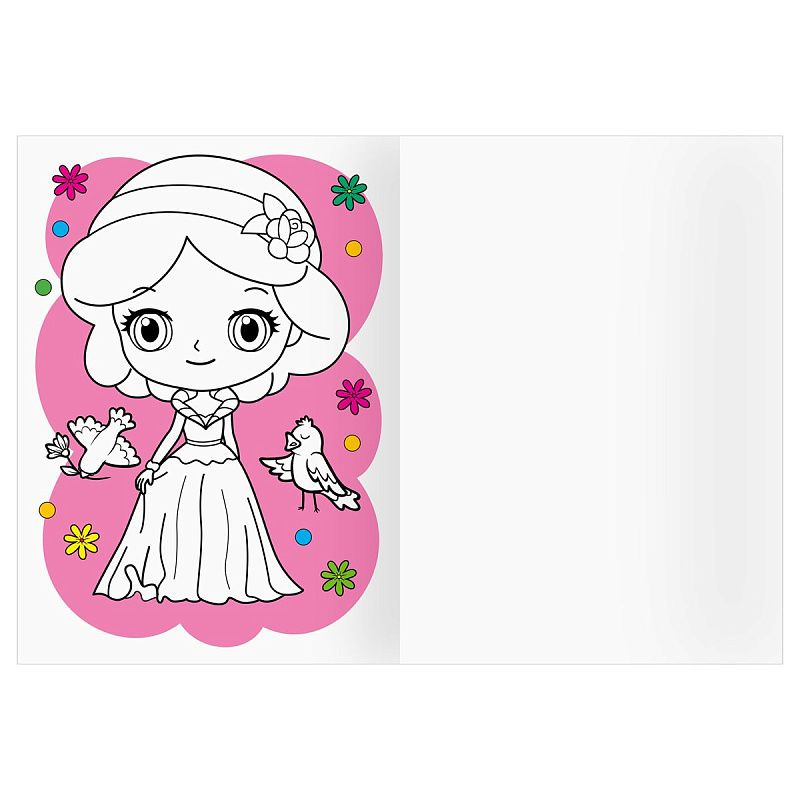 Раскраска А4 ТРИ СОВЫ "Сказочные принцессы", 16стр., цветной фон