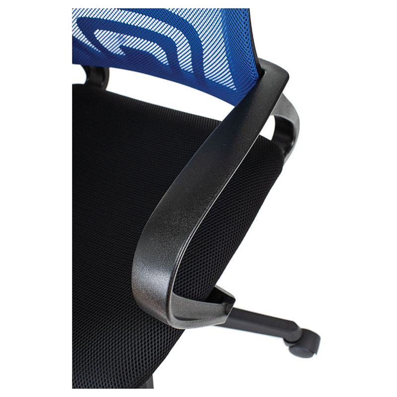 Кресло оператора Helmi HL-M95 R (695) "Airy", спинка сетка синяя/сиденье ткань TW черная, пиастра