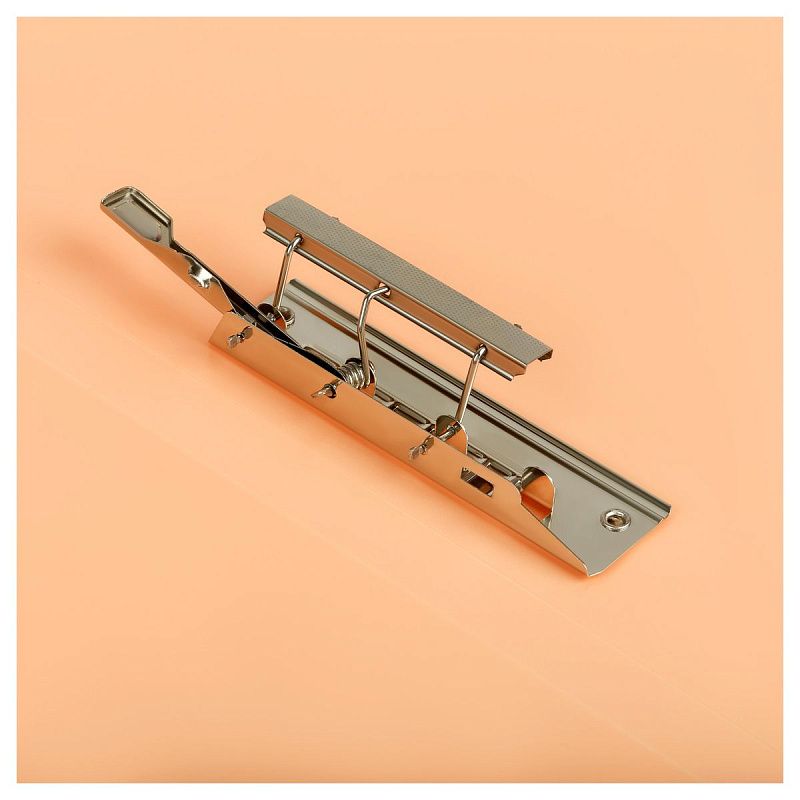 Папка с боковым зажимом СТАММ "Акцент" А4, 17мм, 800мкм, пластик, персиковая 