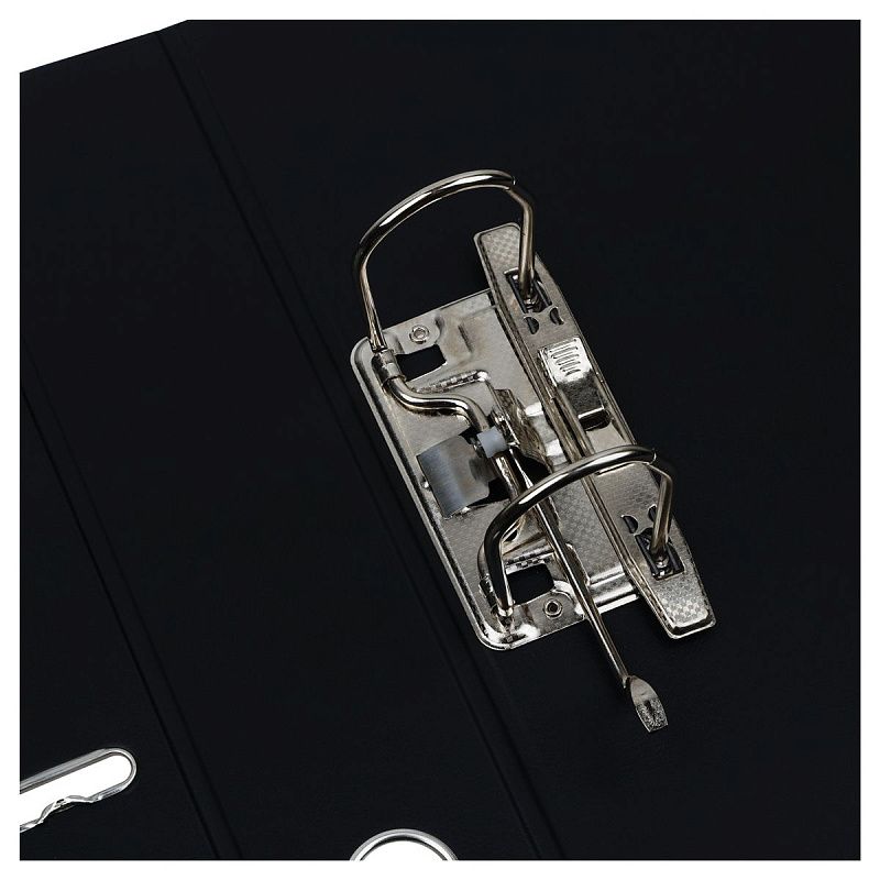 Папка-регистратор OfficeSpace, 70мм, ПВХ, с карманом на корешке, черная 