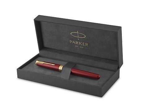 Ручка перьевая Parker "Sonnet Intense Red Lacquer GT" черная, 0,8мм, подарочная упаковка 