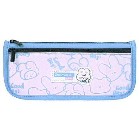 Пенал мягкий BRAUBERG KIDS, 2 отделения, полиэстер, Bunny, 22x10x6 см, 273552 