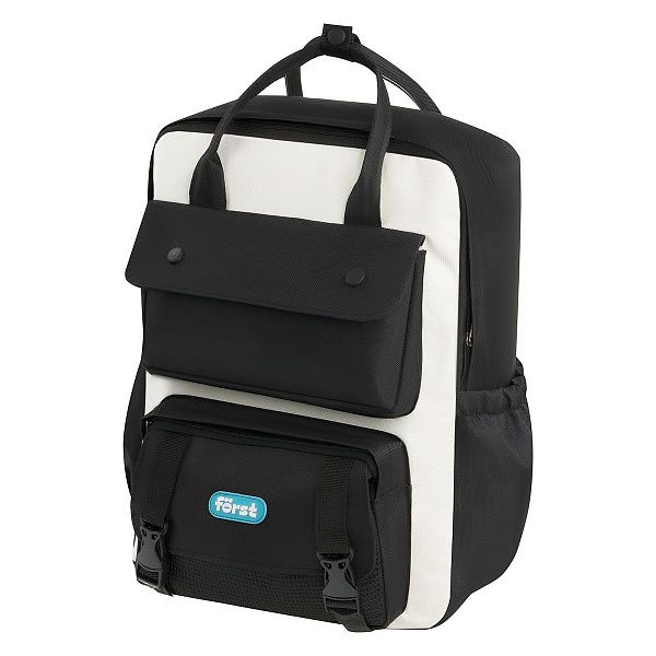 Рюкзак Först "Black and white" 40*28*12см, 1 отделение, 4 кармана, в комплекте: сумка-шоппер, пенал-косметичка, пенал мягкий, мешочек