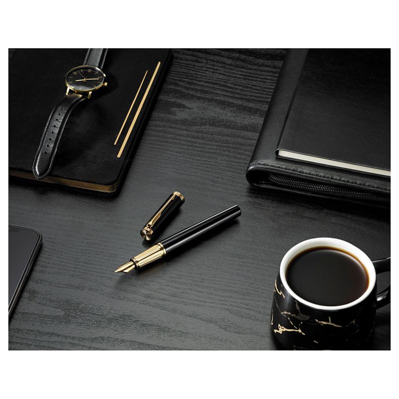 Ручка перьевая Parker "Ingenuity Black GT" 0,8мм, подарочная упаковка 