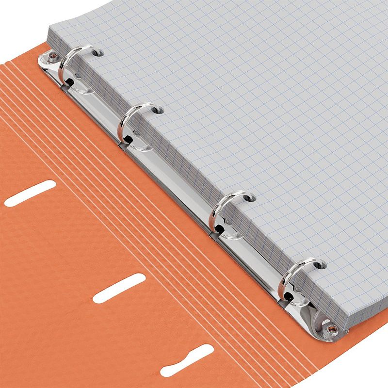 Тетрадь на кольцах А5, 120л., BG "Neon", пластиковая обложка, оранжевый, с резинкой