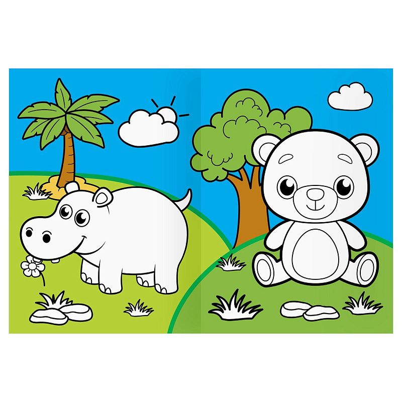 Раскраска А4 ТРИ СОВЫ "Дикие животные", 16стр., цветной фон