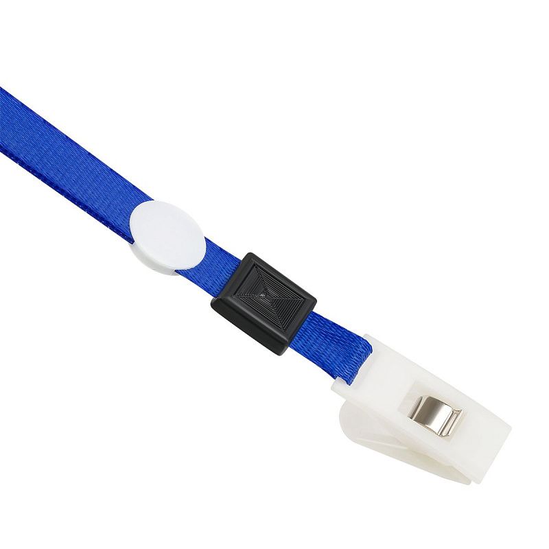 Бейдж горизонтальный OfficeSpace, 55*90мм, школьный синий, с клипсой на синей ленте