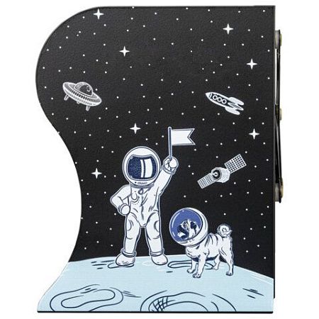 Подставка-держатель для книг и учебников ЮНЛАНДИЯ "Space", раздвижная, металлическая, 237901 