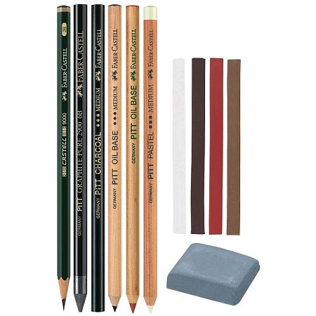 Набор художественных изделий Faber-Castell "Pitt Monochrome", 12 предметов, метал. коробка
