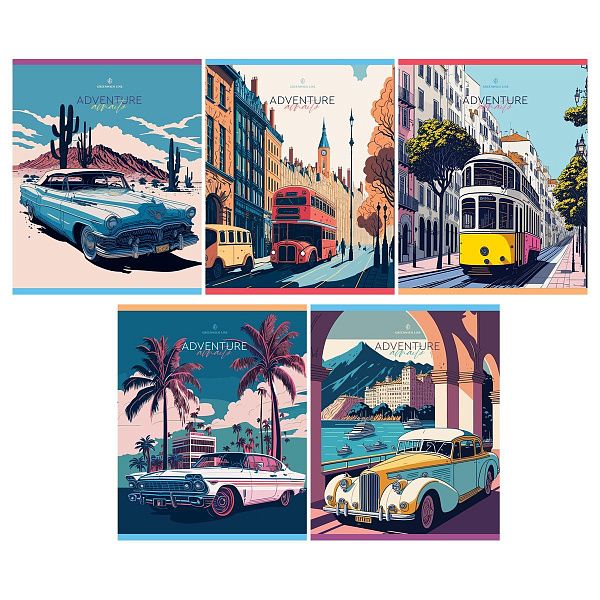 Тетрадь 48л., А5, клетка Greenwich Line "Аdventure", матовая ламинация, 70г/м2