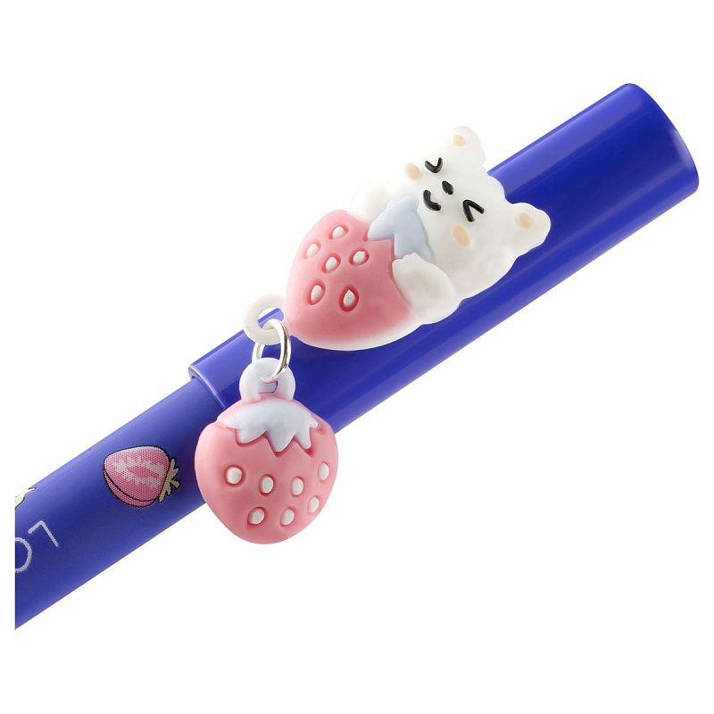 Ручка гелевая стираемая MESHU "Friendsberry" синяя, 0,5мм, корпус ассорти, с топпером 