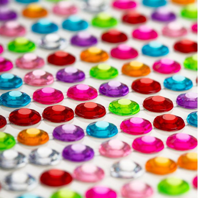 Стразы самоклеящиеся для творчества MESHU "Rainbow" 504 наклейки, инд. уп., европодвес