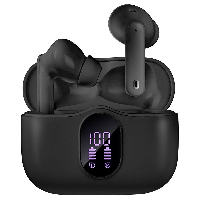 Наушники с микрофоном беспроводные Sven E-315B, TWS Bluetooth, разъем Type-C, черный