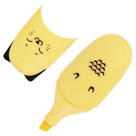 Текстовыделитель мини BRAUBERG KIDS "CUTE CATS PASTEL", АССОРТИ В ПЛАСТИКОВОЙ БАНКЕ, линия 1-5 мм, 152434. 