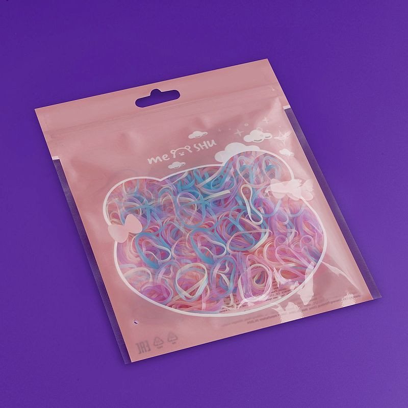 Резинки для волос MESHU, пастельные ассорти, 300шт., европодвес