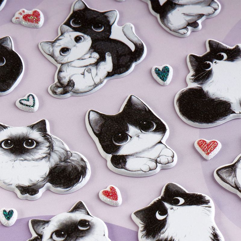 Наклейки объемные MESHU "Furrr", 10*23см, с блестками, инд. уп., европодвес