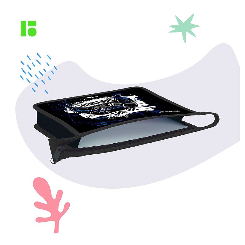 Папка для тетрадей 1 отделение, А5 Berlingo "Do not disturb", 240*205*4мм, пластик, на молнии 