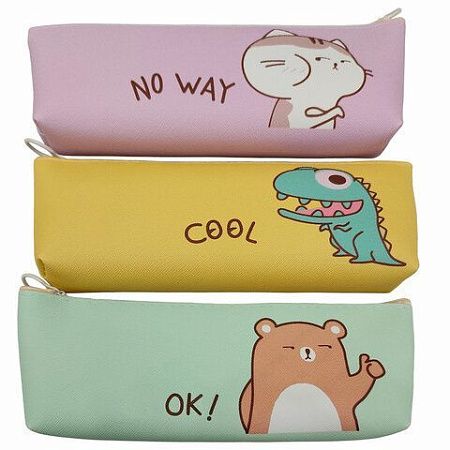 Пенал мягкий ПИФАГОР, 1 отделение, ПВХ, ассорти Animals, 21х8х3 см, 273826
