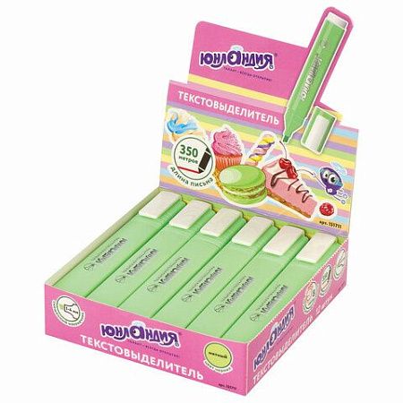 Текстовыделитель ЮНЛАНДИЯ "COLORSTAR PASTEL", МЯТА, линия 1-4 мм, 151711 