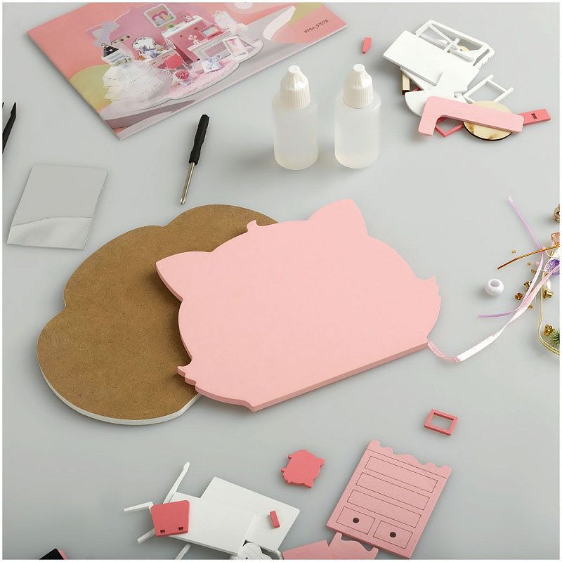 Сборная модель ТРИ СОВЫ, Румбокс "Комната невесты", 15*15*19см, картонная коробка