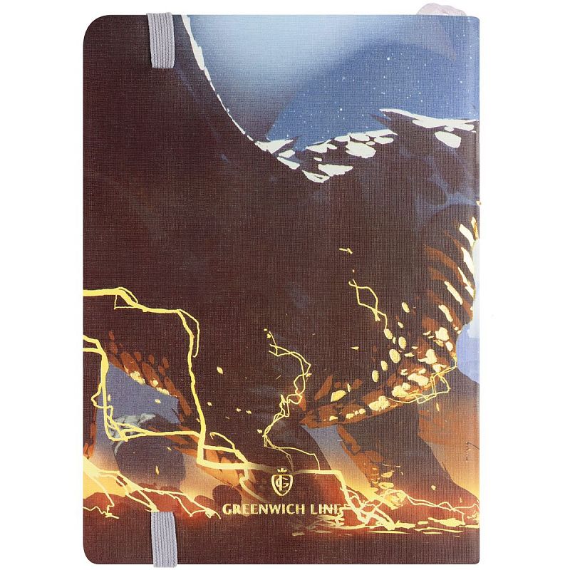 Записная книжка А6 80л. ЛАЙТ, кожзам, Greenwich Line "Touch the dragon", с резинкой, тиснение фольгой, блок в клетку