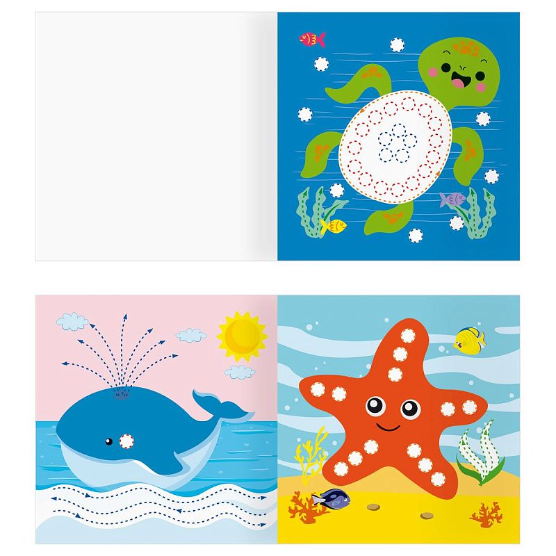 Раскраска пальчиковая с цв. фоном 190*190, 8 стр., ТРИ СОВЫ "Рисуем пальчиками. Выпуск №1"