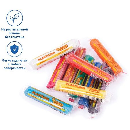Пластилин JOVI, 10 цветов, 150г, растительный, картон, европодвес