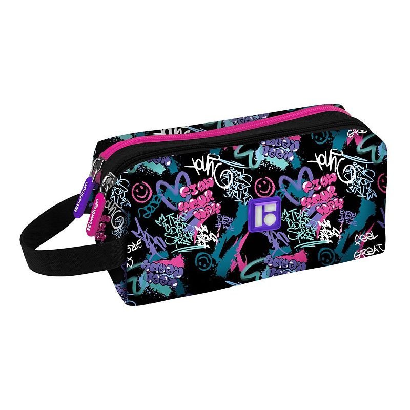 Пенал 2 отделения, 200*80*90 Berlingo "Find your way", полиэстер