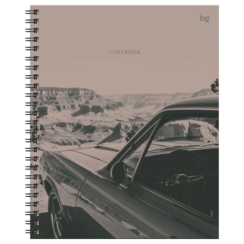 Тетрадь 80л., А5, клетка на гребне BG "Ride free", матовая ламинация, твердая обложка