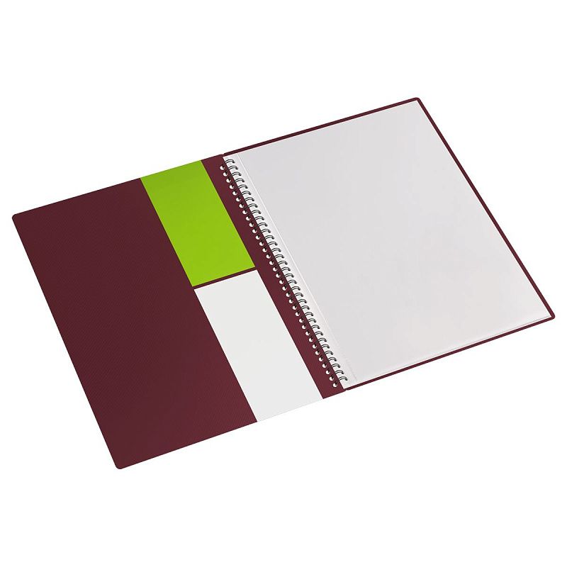 Папка с 30 вкладышами на гребне СТАММ "Диагональ" А4, 17мм, 700мкм, пластик, гранат 