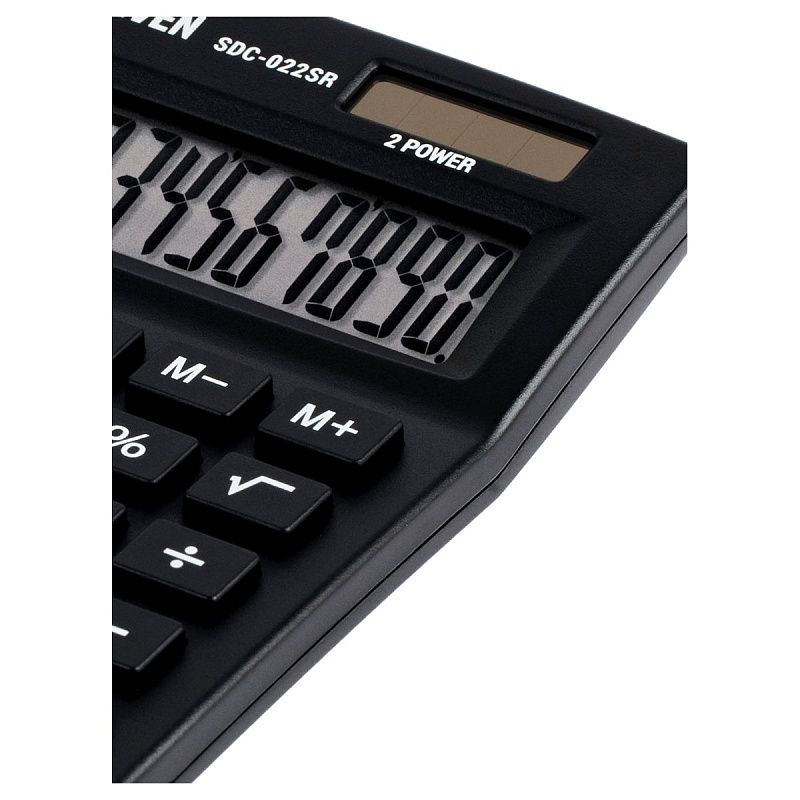 Калькулятор настольный Eleven SDC-022SR, 10 разрядов, двойное питание, 88*127*23мм, черный