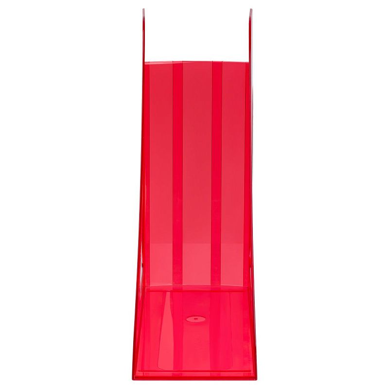 Лоток для бумаг вертикальный СТАММ "Фаворит", тонированный красный, ширина 90мм