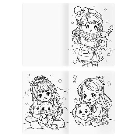 Раскраска А4, 16 стр., ТРИ СОВЫ "В стиле kawaii"