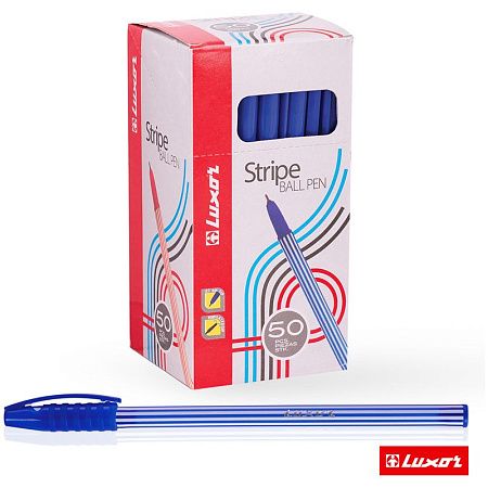 Ручка шариковая Luxor "Stripes" синяя, 0,55мм 