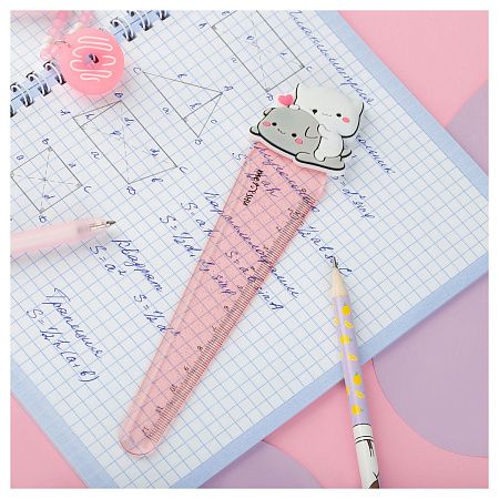 Линейка с топпером 12см MESHU "Cute kittens", пластиковая, европодвес 
