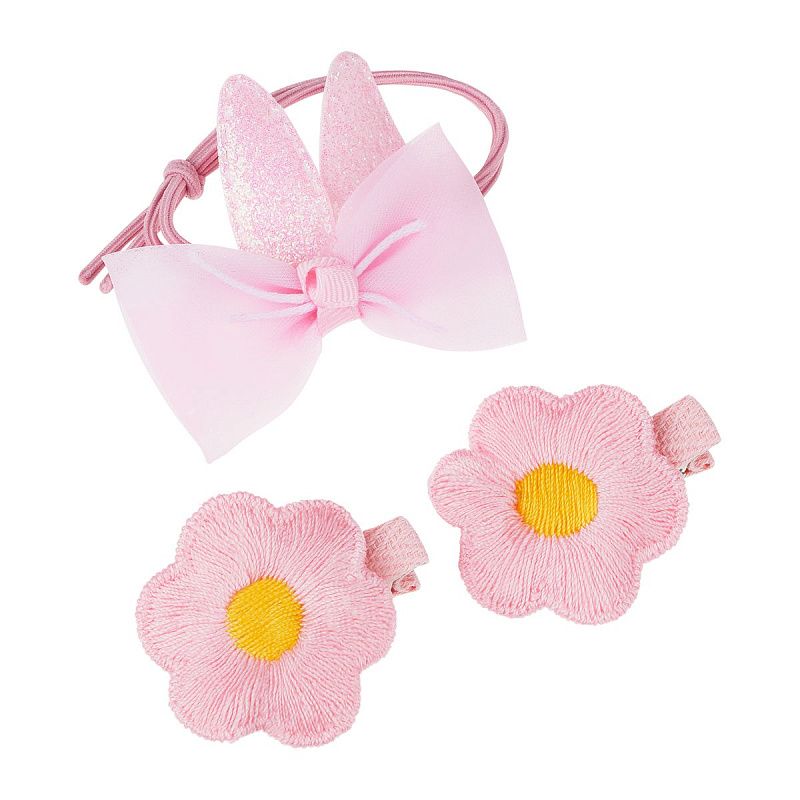 Набор аксессуаров для волос MESHU, резинка 1шт., диаметр 5см, заколки 2шт.,4см, ассорти, европодвес