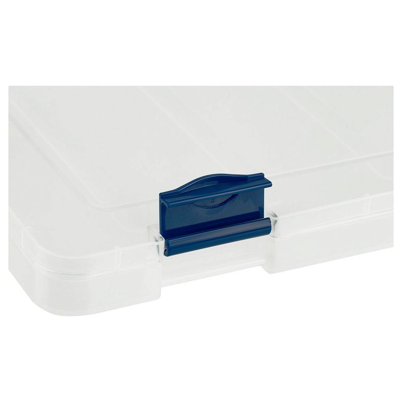 Папка для документов СТАММ А4, 230*305*23мм, пластик., прозрачная, синие защелки 