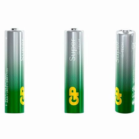 Батарейки GP Super, AAA (LR03, 24А), алкалиновые, мизинчиковые, КОМПЛЕКТ 20 шт., 24A-2CRVS20, GP 24A-2CRVS20